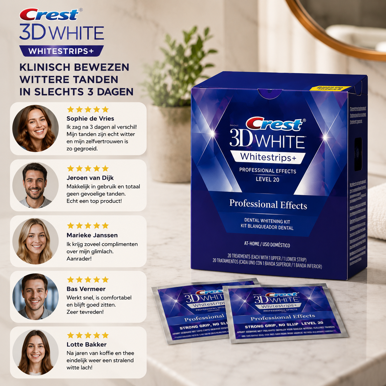3x DiamondWhite™ Whitening Strips - Maison Essentiel