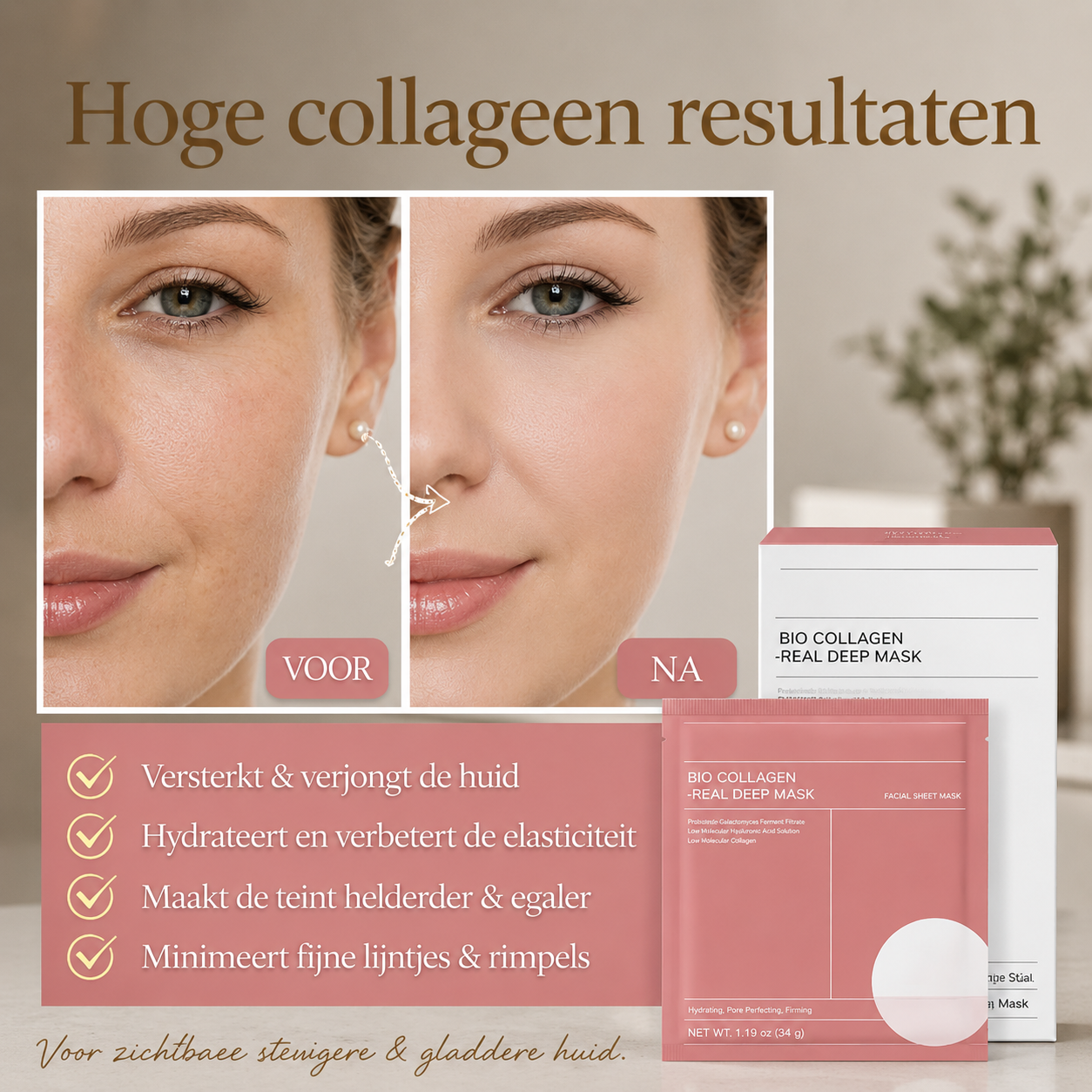 4 x BIO-COLLAGEEN Diepwerkend Masker - Maison Essentiel