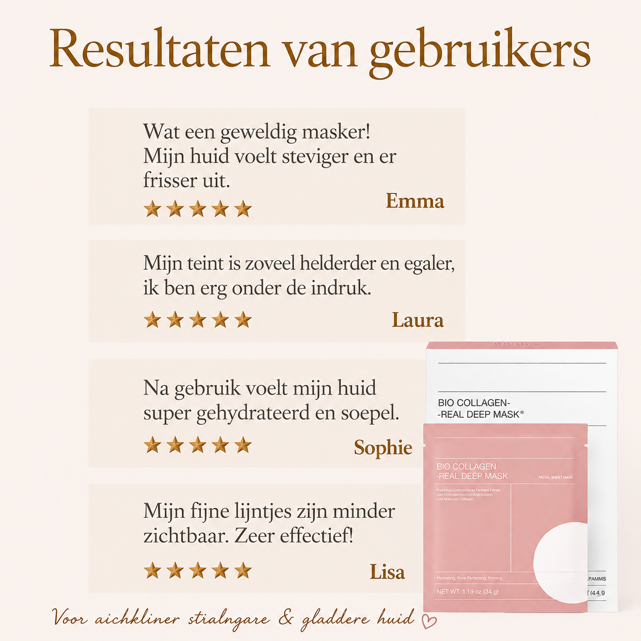 4 x BIO-COLLAGEEN Diepwerkend Masker - Maison Essentiel